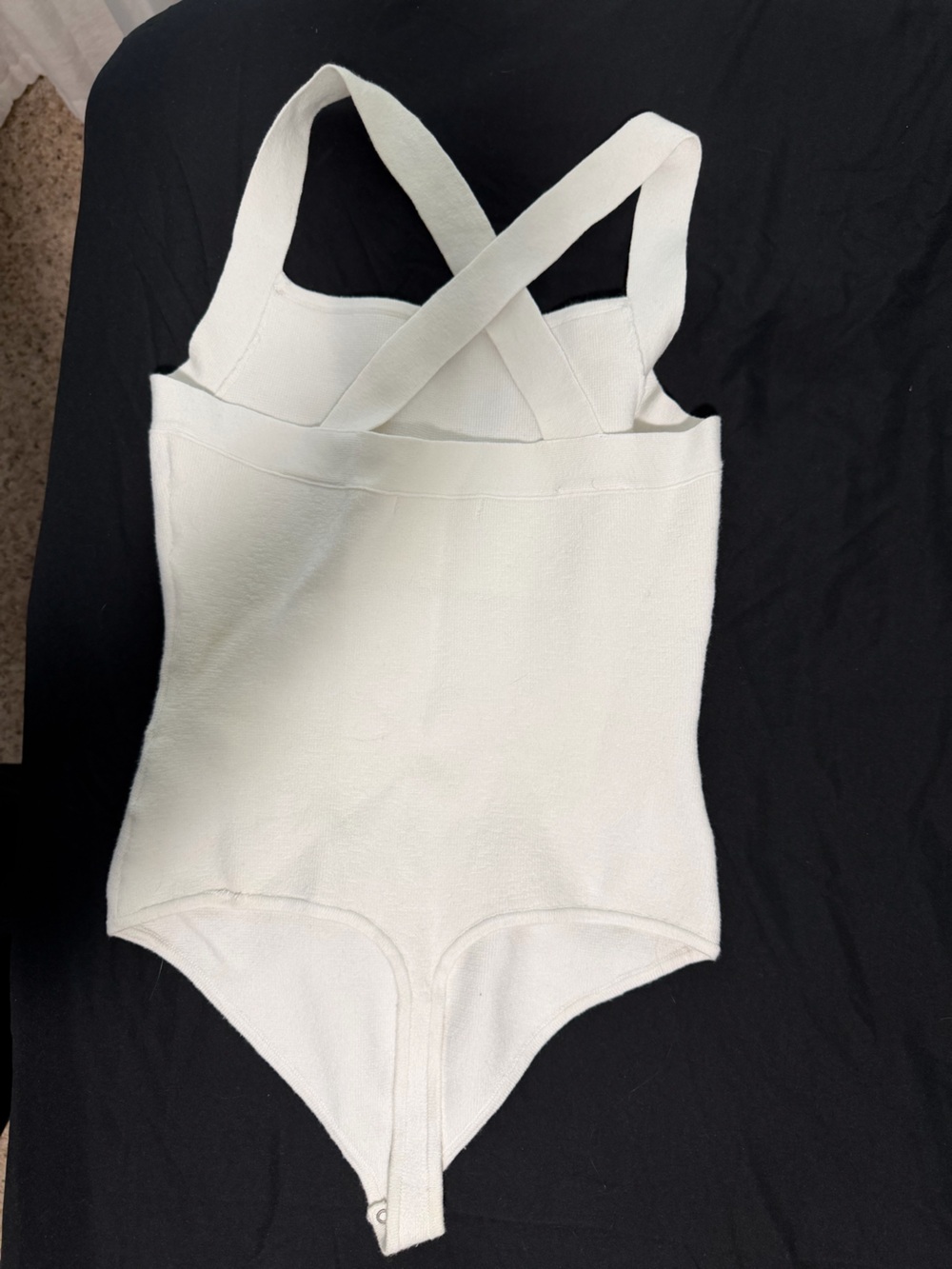 Abercrombie & Fitch White Crisscross Ribbed Bodysuit - Picture 2 of 2